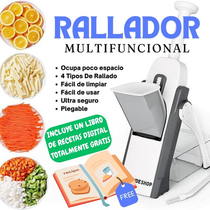 RapidoCort® - Rallador de Vegetales Plegable con 4 Tipos de Rallado - TE REGALAMOS UN LIBRO DE RECETAS