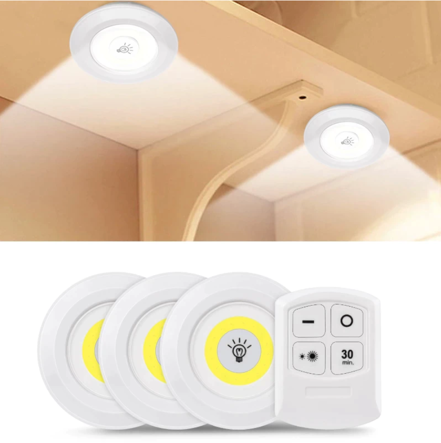 LumiFree® - Set de 3 luces LED Inalambricas + Control remoto